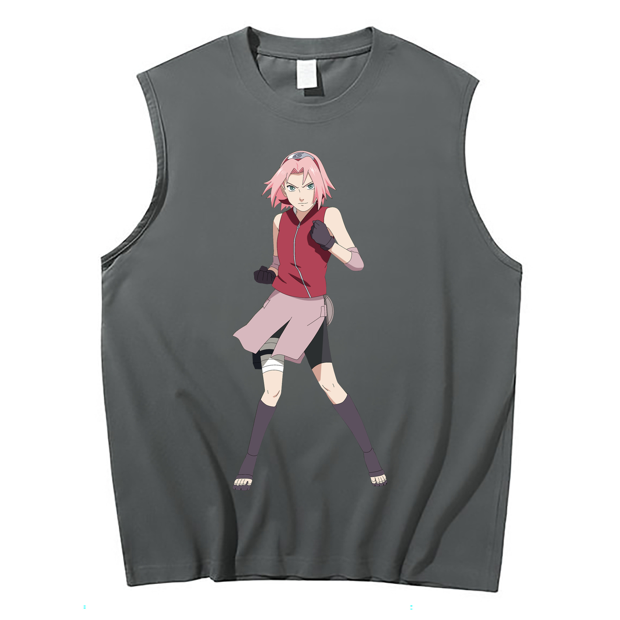 （画像用） NARUTO -ナルト- 春野サクラ Haruno Sakura コットン100％タンクトップ（フロントプリント）